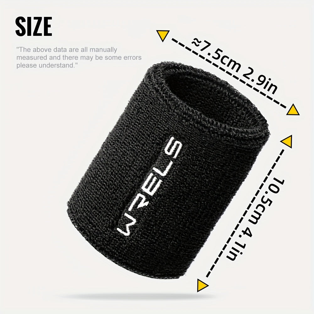 1pc-2pcs WRELS Unisex Sports Wristbands - Windproof Anti-Perspirant Sweat-Wicking with Wool Loops, Flexible Lightweight Breathable & Absorbent for Fitness, Basketball, Gym, Outdoor Activities (Grey/Black), Gym Accessories | M