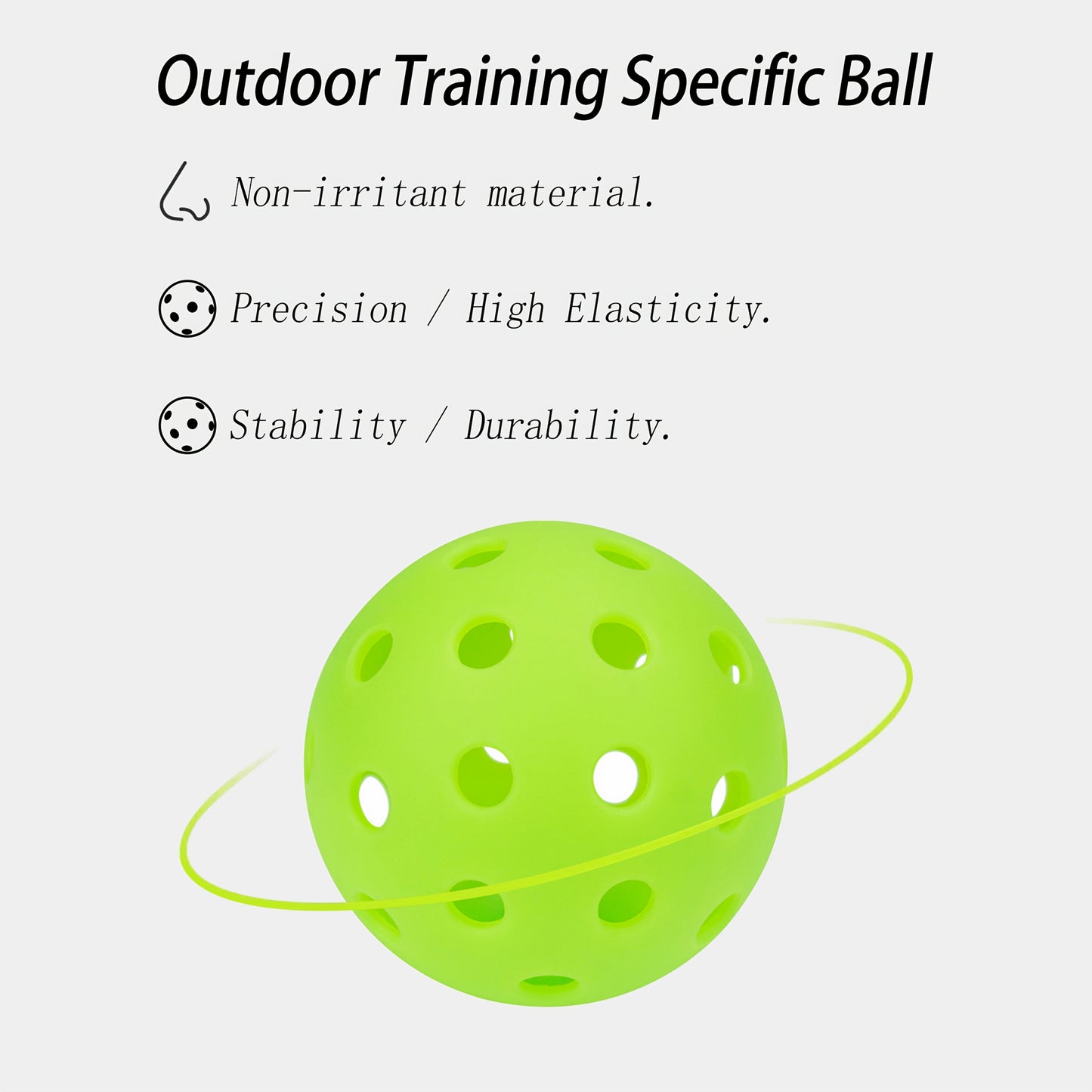 12 Pickleballs with 40 Holes for Outdoor Training, Featuring Excellent Durability, Bounce, And Visibility with a Seamless Integrated Design