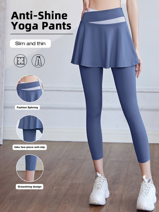 Women's Sports Skirt with Leggings Colorblocked Design for Running Golf and Gym