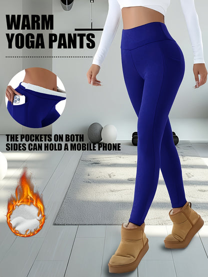 Easy High-waisted Commuting Yoga Pants | Sexy Casual Sporty Long Pants with Hip-lifting Design, Side Pockets, Comfortable for Yoga Practice, Medium Stretch Fabric, Solid Color, Long Length, No, Fall/Winter Season