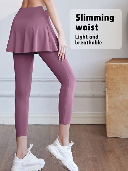 Women's Sports Skirt with Leggings Colorblocked Design for Running Golf and Gym