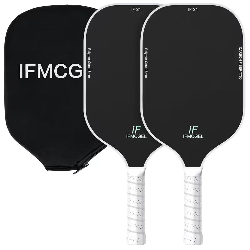 2-Pack T700 Carbon Fiber Pickleball Paddles Set – 16mm Honeycomb Core, Carbon Surface for Spin, Power &amp; Control