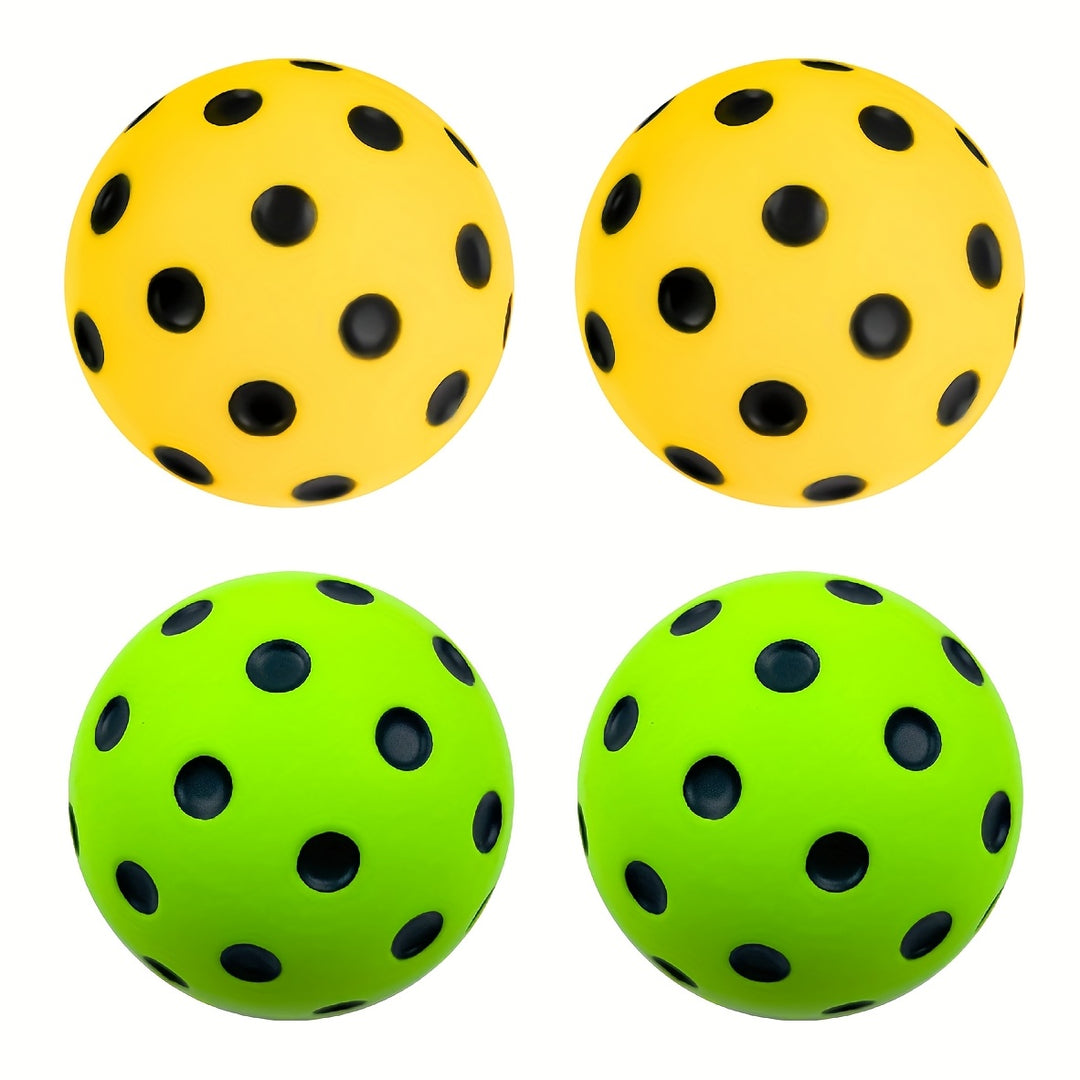 2pcs Silent Foam Pickleball Balls – Durable Quiet Training Balls for Indoor/Outdoor Practice with True Bounce (Yellow/Green)