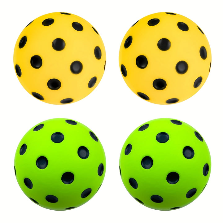 2pcs Silent Foam Pickleball Balls – Durable Quiet Training Balls for Indoor/Outdoor Practice with True Bounce (Yellow/Green)