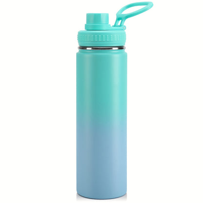 22oz/650ml Insulated Water Bottle with Straw, Stainless Steel Leak Proof Sports Water Flask, Double Walled Vacuum Metal Water Bottle