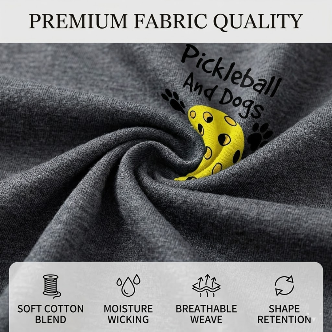 Pickleball &amp; Dog Women’s T-Shirt – Short Sleeve Crew Neck, Casual Retro Style, Breathable Cotton Blend, Cute Graphic Tee