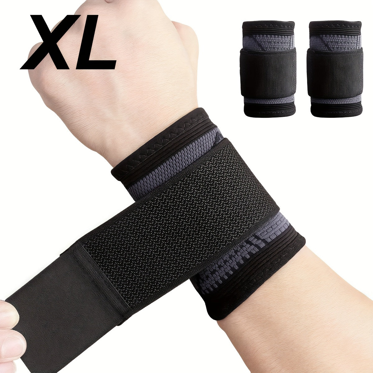 2pcs Adjustable Wrist Compression Strap & Wrist Brace for Fitness, Weightlifting, Wrist Care - Sport Wristband Wrist Support for Men & Women
