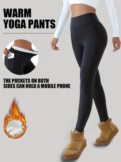 Easy High-waisted Commuting Yoga Pants | Sexy Casual Sporty Long Pants with Hip-lifting Design, Side Pockets, Comfortable for Yoga Practice, Medium Stretch Fabric, Solid Color, Long Length, No, Fall/Winter Season