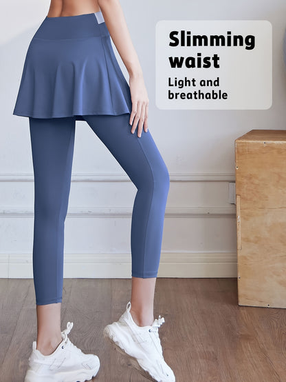 Women's Sports Skirt with Leggings Colorblocked Design for Running Golf and Gym