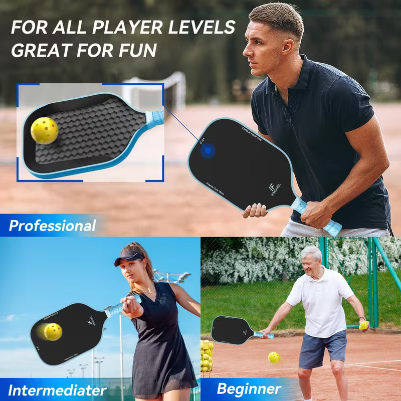 2-Pack T700 Carbon Fiber Pickleball Paddles Set – 16mm Honeycomb Core, Carbon Surface for Spin, Power &amp; Control