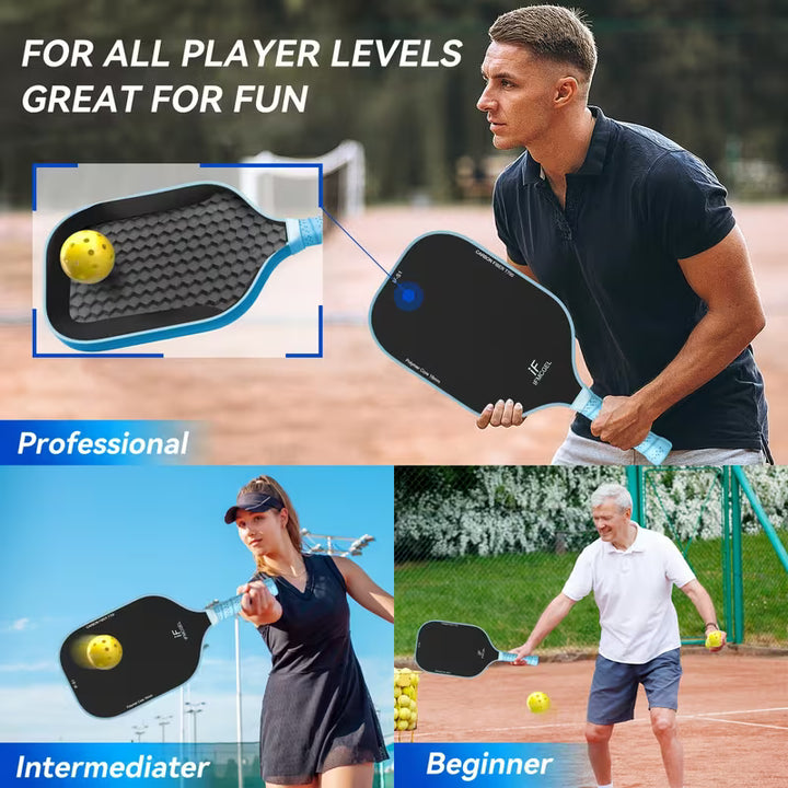2-Pack T700 Carbon Fiber Pickleball Paddles Set – 16mm Honeycomb Core, Carbon Surface for Spin, Power &amp; Control