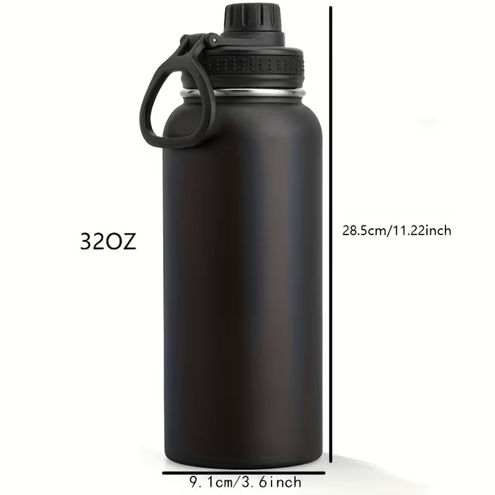 32oz Insulated Water Bottle with Straw, Leak-Proof Stainless Steel Double-Wall Flask – Hot 12H Cold 24H Gym Travel Sports Hydration Bottle