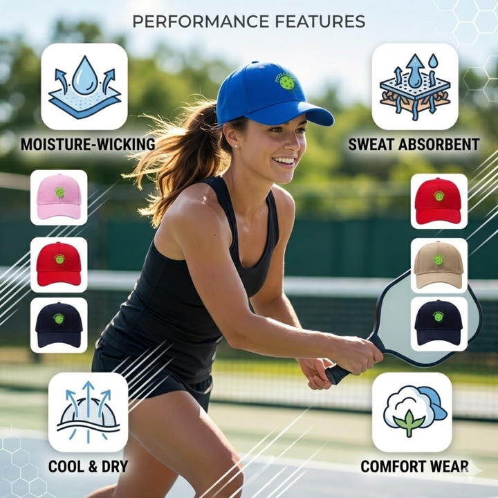 Pickleball Play Snapback Cap - Unisex Adjustable Flat Brim Breathable Sports Hat, Casual Outdoor Gift for Men Women