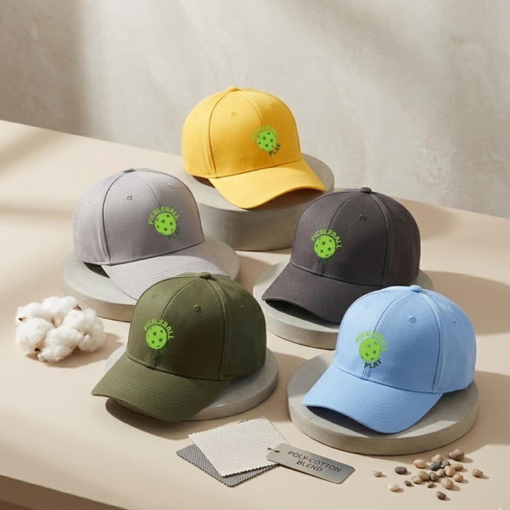 Pickleball Play Snapback Cap - Unisex Adjustable Flat Brim Breathable Sports Hat, Casual Outdoor Gift for Men Women