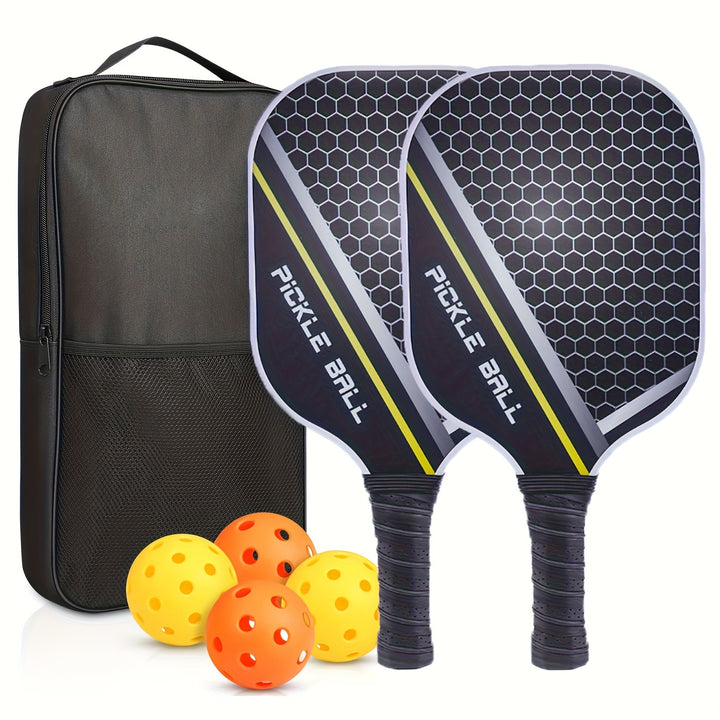 Premium Graphite Carbon Pickleball Paddle Set – Lightweight Honeycomb Core Paddles for Power, Control &amp; Spin Durable Professional Performance Set