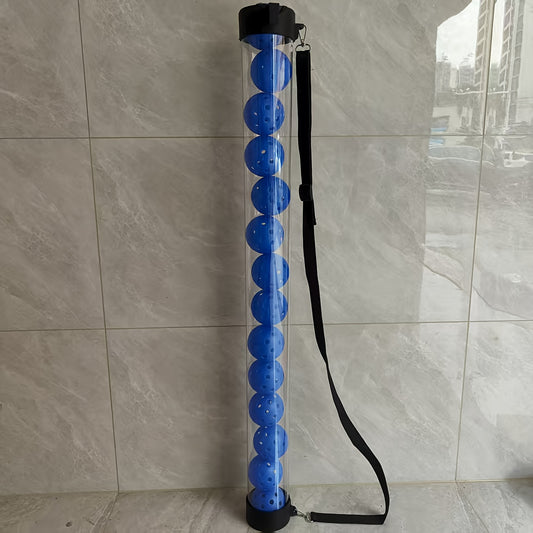 Pickleball Picker Upper Holds 14 Balls, Pickleball Picker Hopper Tube, Pickleball Carrier - Lightweight And Durable Pickleball Collector with Shoulder Strap