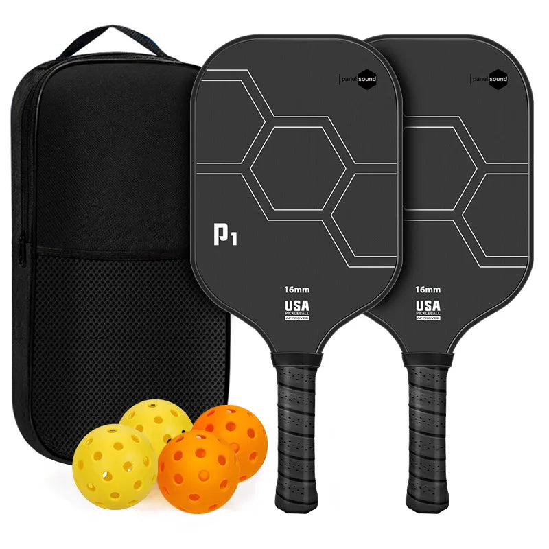 Lingyan Carbon Fiber T700 Pickleball Paddle Set, 16mm Textured Matte, Lightweight USAPA Approved, Full Kit for Kids &amp; Adults