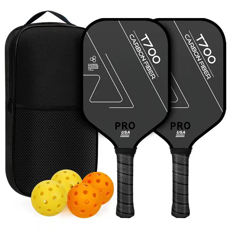 Lingyan Carbon Fiber T700 Pickleball Paddle Set, 16mm Textured Matte, Lightweight USAPA Approved, Full Kit for Kids &amp; Adults