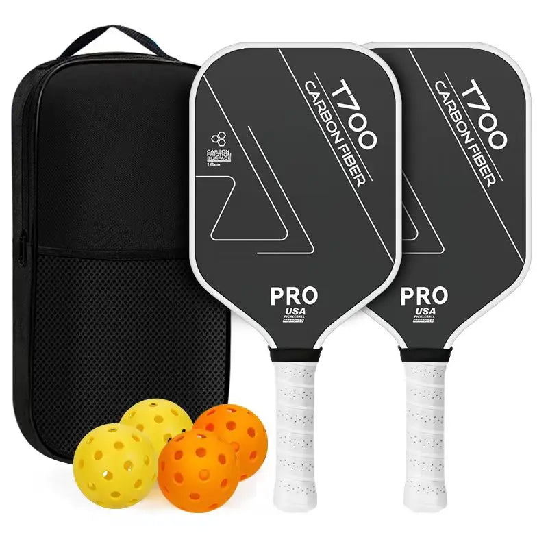 Lingyan Carbon Fiber T700 Pickleball Paddle Set, 16mm Textured Matte, Lightweight USAPA Approved, Full Kit for Kids &amp; Adults