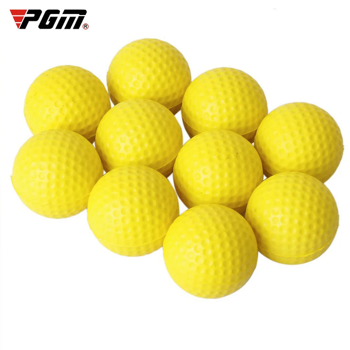 10Pcs Yellow PU Foam Golf Balls – Soft Sponge Elastic Practice Balls for Indoor &amp; Outdoor Training, Lightweight, Safe &amp; Durable Golf Training Set