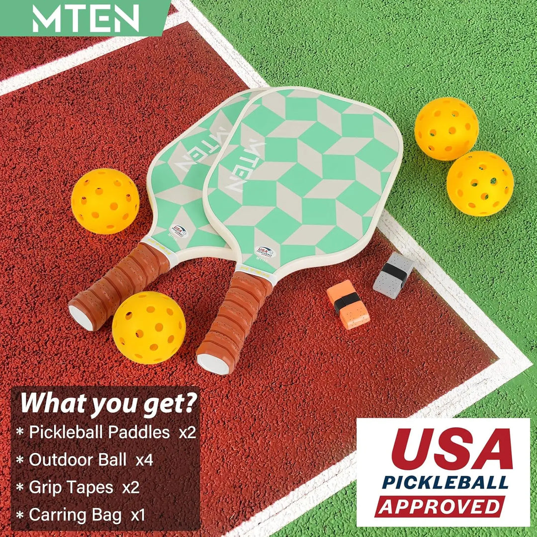 USAPA Approved Fiberglass Pickleball Paddle 13mm PP Honeycomb Core, Lightweight Edgeless Training Racket with Carry Bag