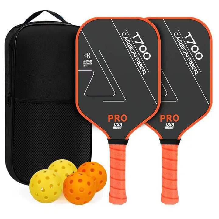 Lingyan Carbon Fiber T700 Pickleball Paddle Set, 16mm Textured Matte, Lightweight USAPA Approved, Full Kit for Kids &amp; Adults