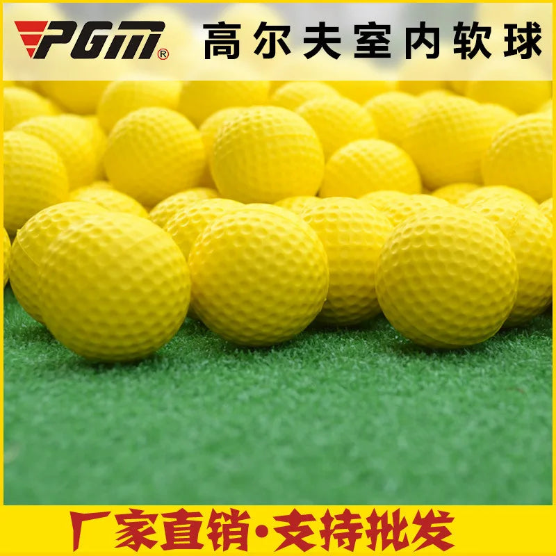10Pcs Yellow PU Foam Golf Balls – Soft Sponge Elastic Practice Balls for Indoor &amp; Outdoor Training, Lightweight, Safe &amp; Durable Golf Training Set