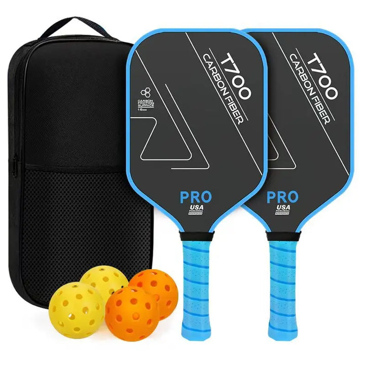 Lingyan Carbon Fiber T700 Pickleball Paddle Set, 16mm Textured Matte, Lightweight USAPA Approved, Full Kit for Kids &amp; Adults