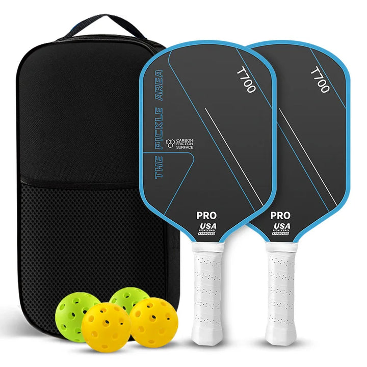 Lingyan Carbon Fiber T700 Pickleball Paddle Set, 16mm Textured Matte, Lightweight USAPA Approved, Full Kit for Kids &amp; Adults