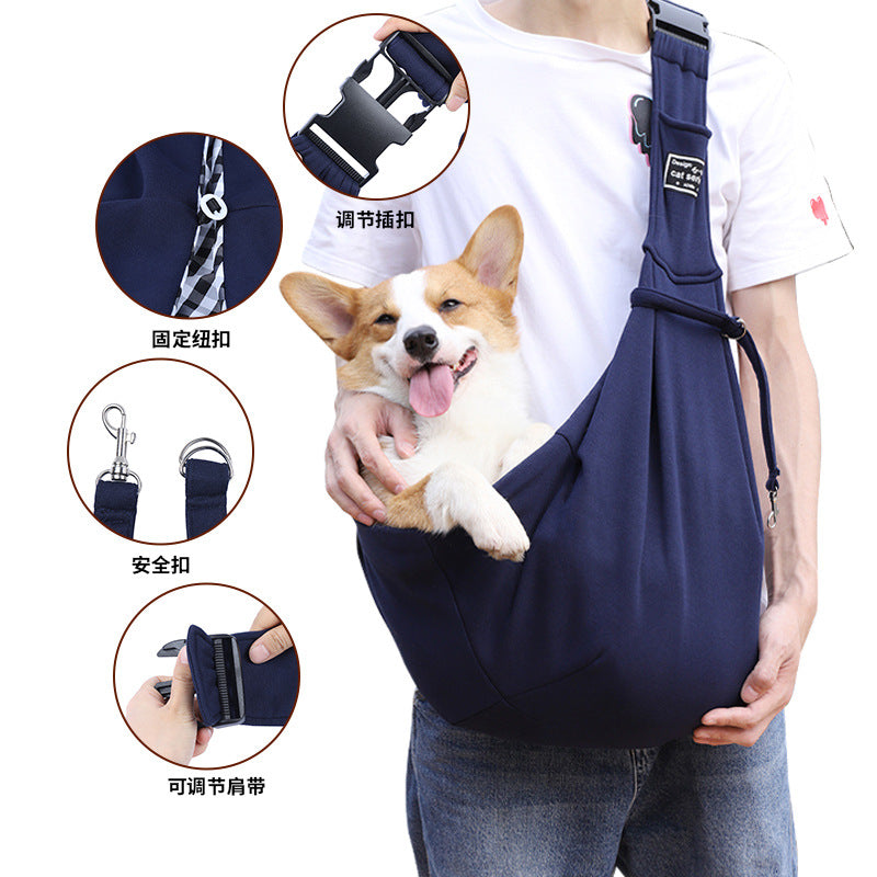 Pet Carrier Backpack for Cats &amp; Small Dogs, Breathable Adjustable Shoulder Crossbody Travel Bag, Polyester, Fits Pets 5-7kg