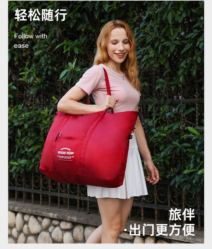 Week Eight Foldable Travel Bag 36-55L, Waterproof Oxford Shoulder Handbag, Lightweight Large Capacity Luggage for Camping