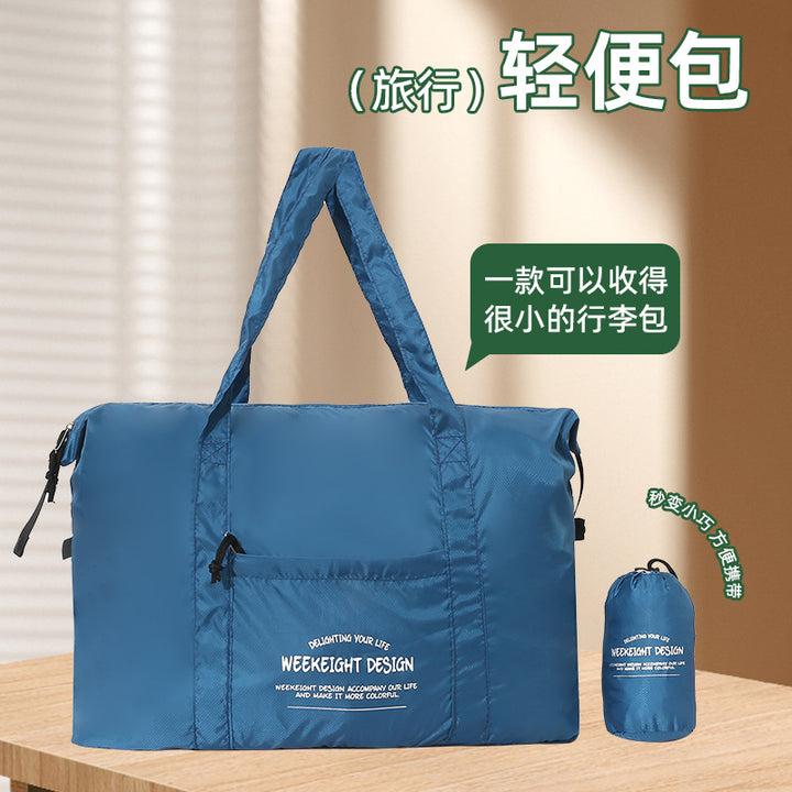 Week Eight Foldable Travel Bag 36-55L, Waterproof Oxford Shoulder Handbag, Lightweight Large Capacity Luggage for Camping