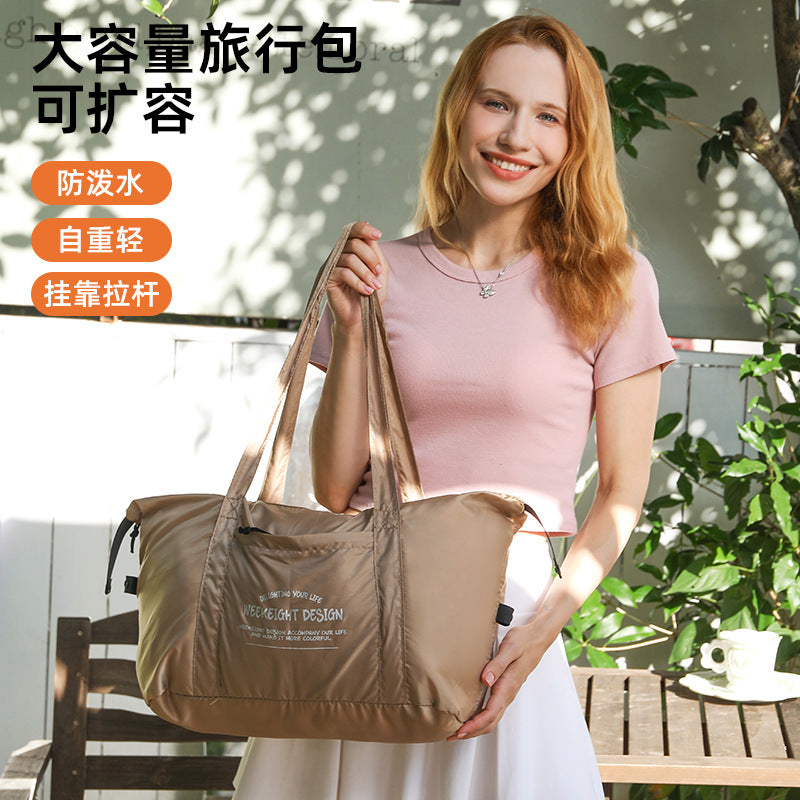 Week Eight Foldable Travel Bag 36-55L, Waterproof Oxford Shoulder Handbag, Lightweight Large Capacity Luggage for Camping