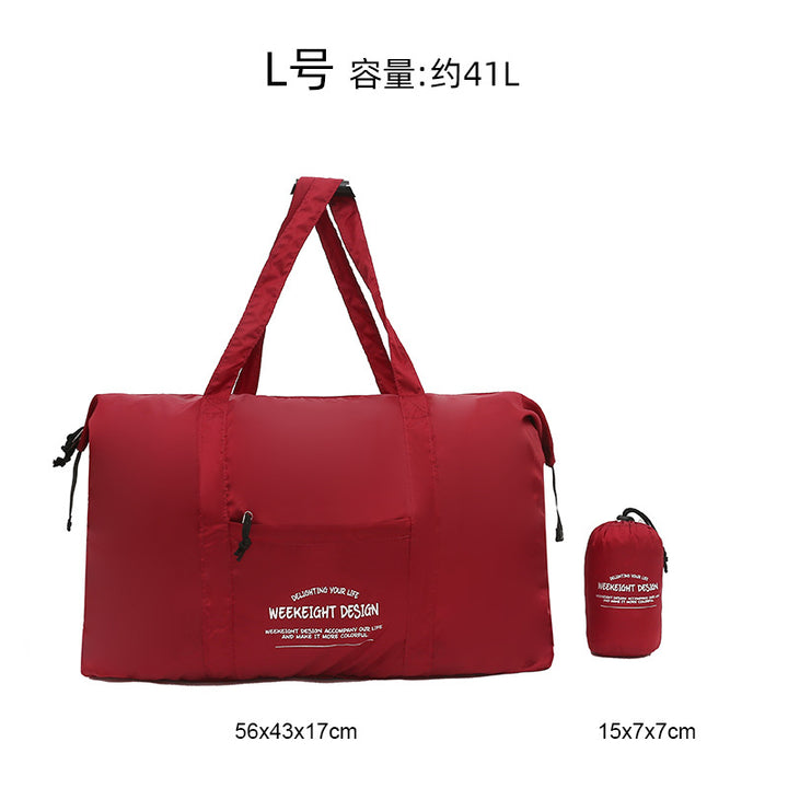 Week Eight Foldable Travel Bag 36-55L, Waterproof Oxford Shoulder Handbag, Lightweight Large Capacity Luggage for Camping