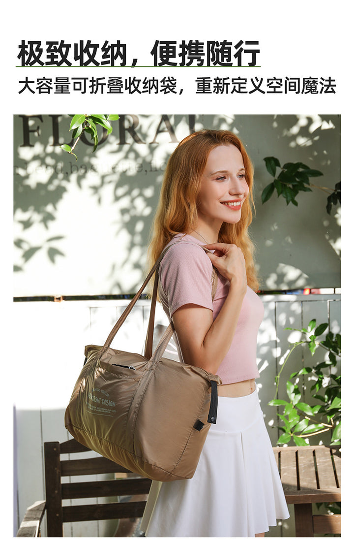Week Eight Foldable Travel Bag 36-55L, Waterproof Oxford Shoulder Handbag, Lightweight Large Capacity Luggage for Camping