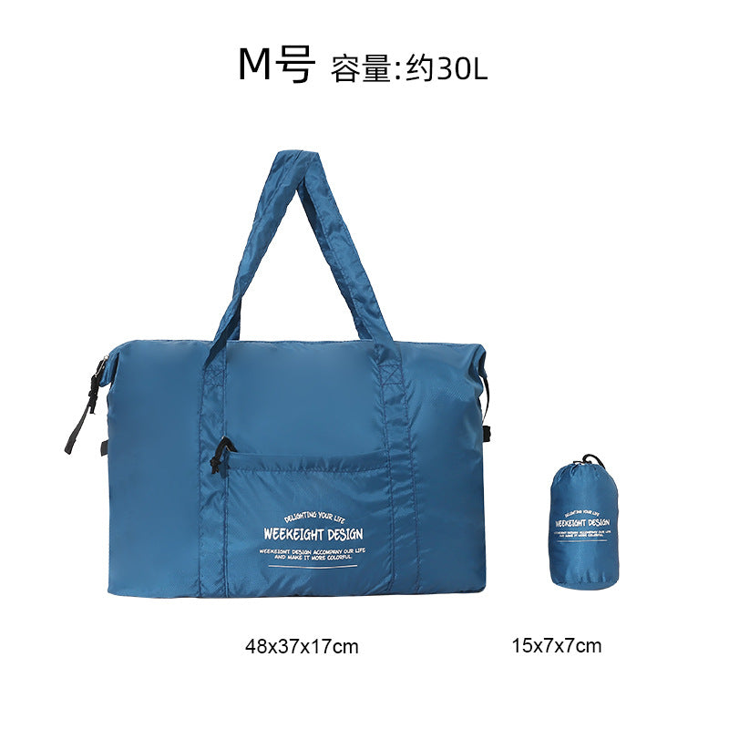 Week Eight Foldable Travel Bag 36-55L, Waterproof Oxford Shoulder Handbag, Lightweight Large Capacity Luggage for Camping