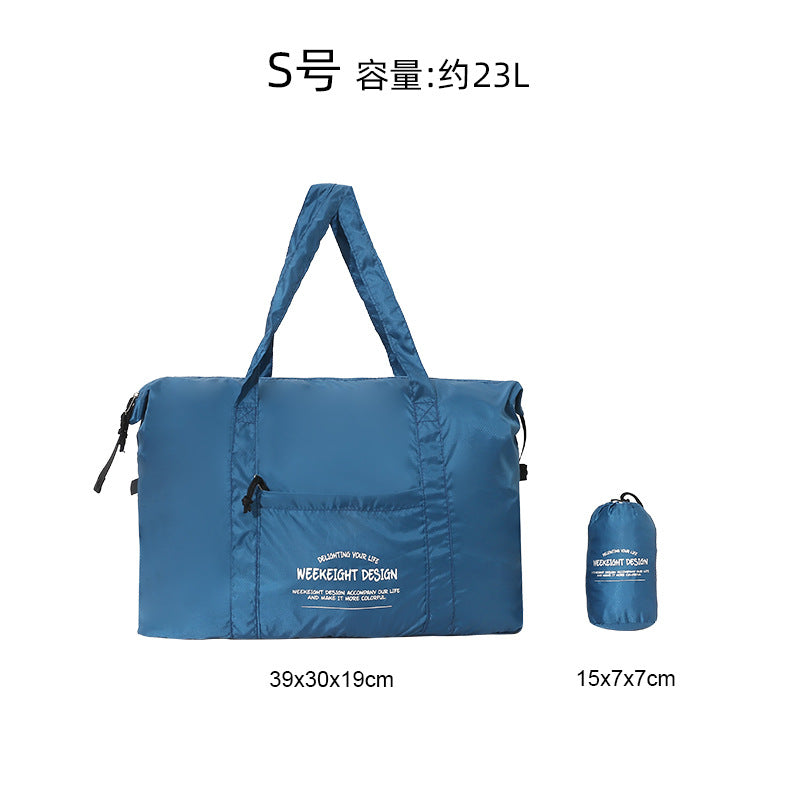 Week Eight Foldable Travel Bag 36-55L, Waterproof Oxford Shoulder Handbag, Lightweight Large Capacity Luggage for Camping