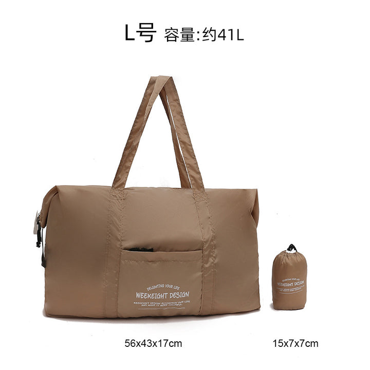 Week Eight Foldable Travel Bag 36-55L, Waterproof Oxford Shoulder Handbag, Lightweight Large Capacity Luggage for Camping