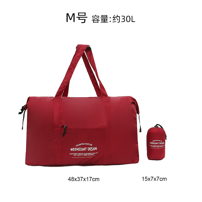 Week Eight Foldable Travel Bag 36-55L, Waterproof Oxford Shoulder Handbag, Lightweight Large Capacity Luggage for Camping