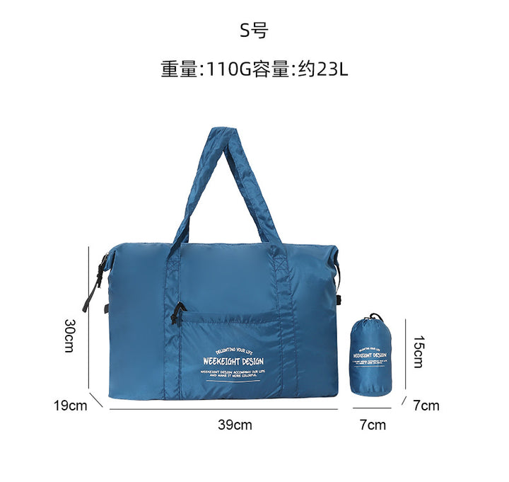 Week Eight Foldable Travel Bag 36-55L, Waterproof Oxford Shoulder Handbag, Lightweight Large Capacity Luggage for Camping