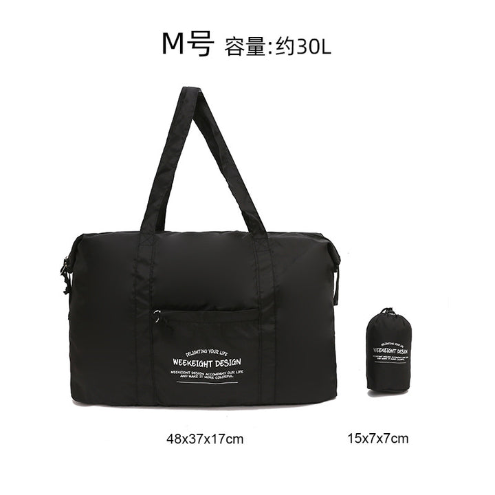 Week Eight Foldable Travel Bag 36-55L, Waterproof Oxford Shoulder Handbag, Lightweight Large Capacity Luggage for Camping