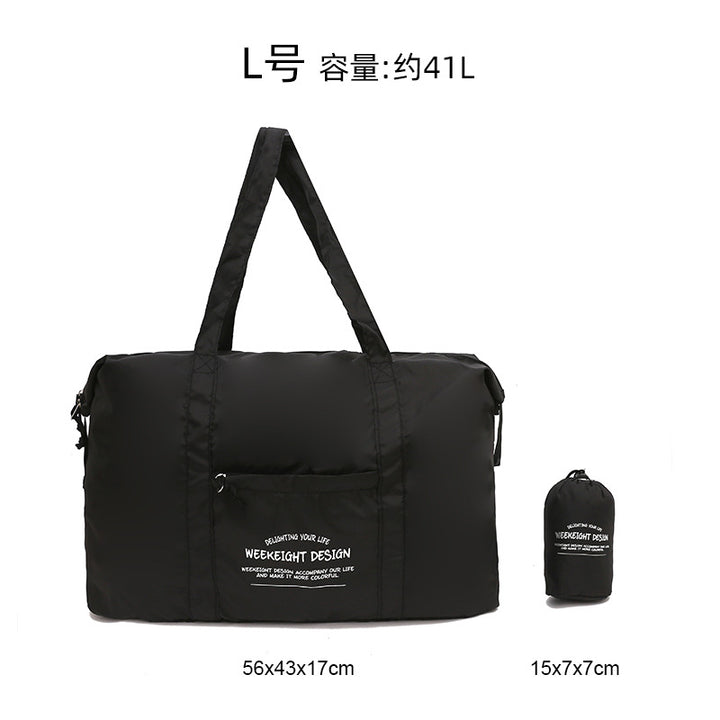 Week Eight Foldable Travel Bag 36-55L, Waterproof Oxford Shoulder Handbag, Lightweight Large Capacity Luggage for Camping