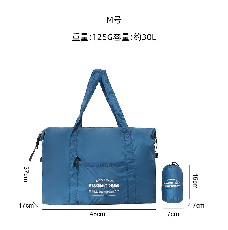 Week Eight Foldable Travel Bag 36-55L, Waterproof Oxford Shoulder Handbag, Lightweight Large Capacity Luggage for Camping