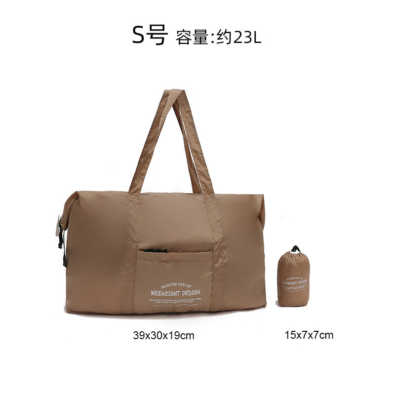 Week Eight Foldable Travel Bag 36-55L, Waterproof Oxford Shoulder Handbag, Lightweight Large Capacity Luggage for Camping