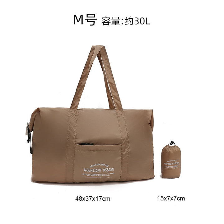 Week Eight Foldable Travel Bag 36-55L, Waterproof Oxford Shoulder Handbag, Lightweight Large Capacity Luggage for Camping