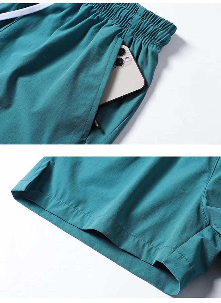 Men 2025 New  Summer Beach New Models Solid Color Fashion Leisure Comfortable Elastic Waist Double Pockets Cool Sports Shorts