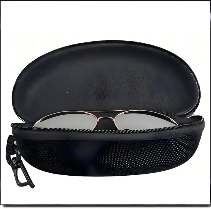 1PC 2025 new sports anti glasses box EVA zipper box Oxford cloth glasses box portable hook 2030