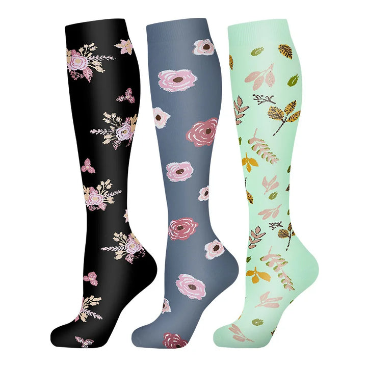 58 Styles 3 Pairs/Pack Compression Socks Knee High 30MmHg  Women Men Sports Socks Edema Diabetes Varicose Veins Running Socks