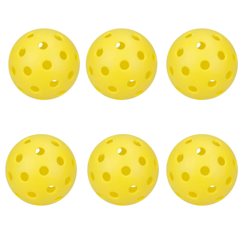 6pcs Pickleball 74MM Durable 40 Holes Outdoor Colorful Pickleballs Training And Entertainment Paddle Ball For Practice Sports