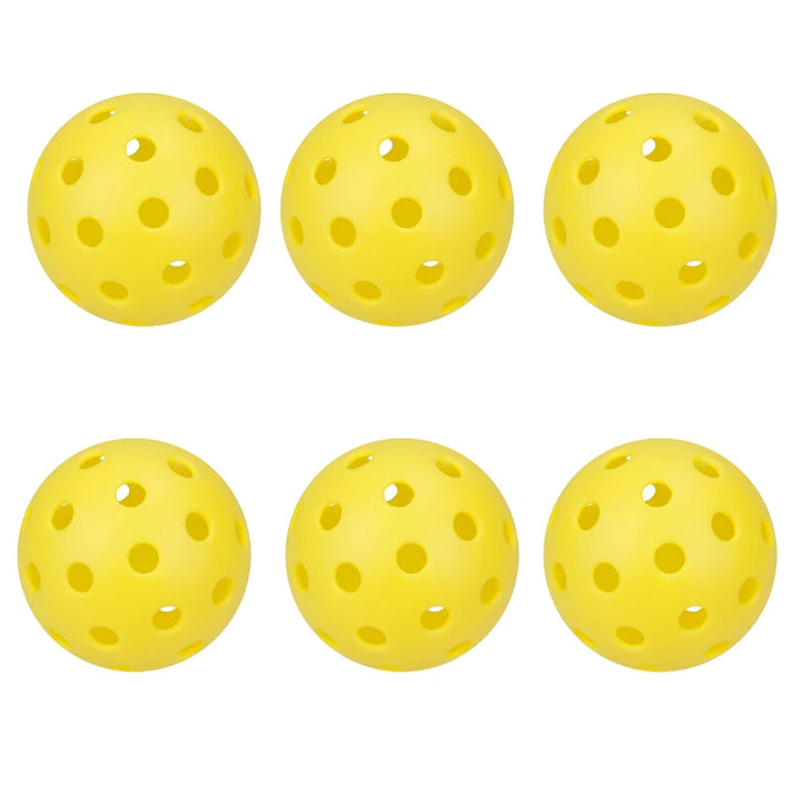 6pcs Pickleball 74MM Durable 40 Holes Outdoor Colorful Pickleballs Training And Entertainment Paddle Ball For Practice Sports
